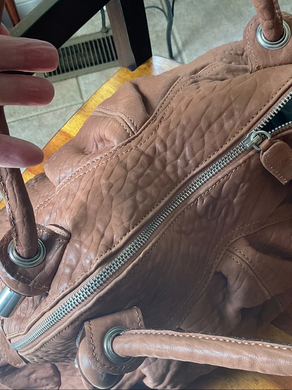 Classic Tan Leather Tote Handbag